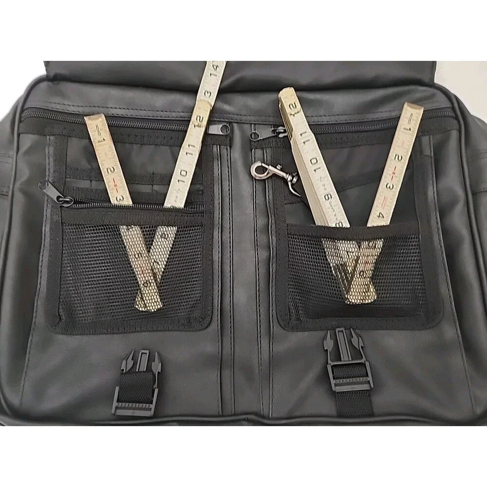 Briefcase Renwick Soft Black Leather Laptop Messenger Bag Case Storage Straps